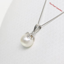 Load image into Gallery viewer, White Pearl Pendant ā 14k White Gold Claw Bail with Diamonds