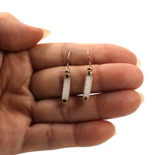 Load image into Gallery viewer, 14K Yellow Gold Dangle White Mother of Pearl Fish-Hook Earrings