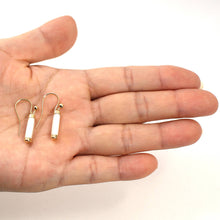 Load image into Gallery viewer, 14K Yellow Gold Dangle White Mother of Pearl Fish-Hook Earrings