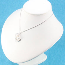 Load image into Gallery viewer, White Pearl Heart Pendant with Diamond ā 14k White Gold