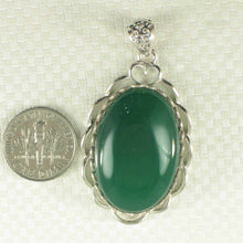 Load image into Gallery viewer, Antique-Style Cabochon Oval Green Agate Pendant