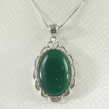 Load image into Gallery viewer, Antique-Style Cabochon Oval Green Agate Pendant