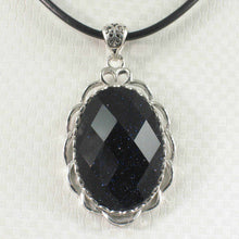 Load image into Gallery viewer, Antique-Style Faceted Oval Blue Sandstone Pendant