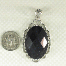 Load image into Gallery viewer, Antique-Style Faceted Oval Blue Sandstone Pendant