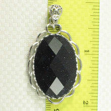 Load image into Gallery viewer, Antique-Style Faceted Oval Blue Sandstone Pendant