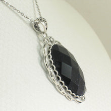 Load image into Gallery viewer, Antique-Style Faceted Oval Blue Sandstone Pendant