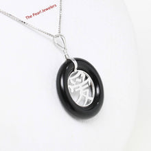 Load image into Gallery viewer, Black Onyx “Ai” Sterling Silver Pendant
