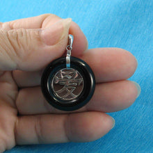 Load image into Gallery viewer, Black Onyx “Ai” Sterling Silver Pendant