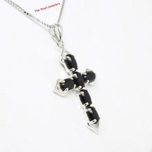 Load image into Gallery viewer, Black Onyx Christian Cross Sterling Silver Pendant