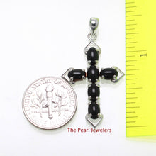Load image into Gallery viewer, Black Onyx Christian Cross Sterling Silver Pendant