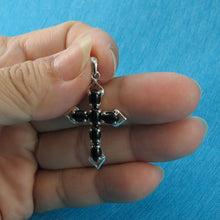 Load image into Gallery viewer, Black Onyx Christian Cross Sterling Silver Pendant