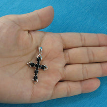 Load image into Gallery viewer, Black Onyx Christian Cross Sterling Silver Pendant