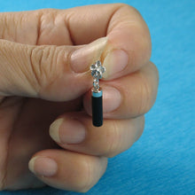 Load image into Gallery viewer, Black Onyx Tube Pendant with Plumeria Bale