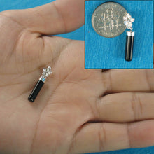 Load image into Gallery viewer, Black Onyx Tube Pendant with Plumeria Bale