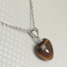 Load image into Gallery viewer, Brown Tiger Eye Heart Sterling Silver Pendant