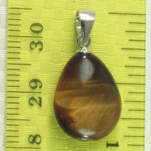 Load image into Gallery viewer, Brown Tiger Eye Pear Sterling Silver Pendant