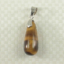 Load image into Gallery viewer, Brown Tiger Eye Raindrop Sterling Silver Pendant