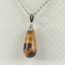 Load image into Gallery viewer, Brown Tiger Eye Raindrop Sterling Silver Pendant