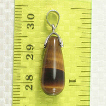 Load image into Gallery viewer, Brown Tiger Eye Raindrop Sterling Silver Pendant