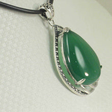 Load image into Gallery viewer, Cabochon Green Agate Sterling Silver Pendant