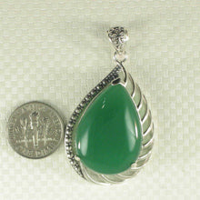 Load image into Gallery viewer, Cabochon Green Agate Sterling Silver Pendant
