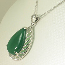 Load image into Gallery viewer, Cabochon Green Agate Sterling Silver Pendant