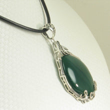Load image into Gallery viewer, Green Agate Cabochon Oval Pendant