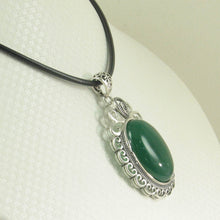 Load image into Gallery viewer, Cabochon Oval Green Agate Pendant