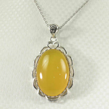 Load image into Gallery viewer, Cabochon Oval Yellow Agate Pendant