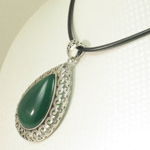 Load image into Gallery viewer, Cabochon Pear-Shaped Green Agate Pendant
