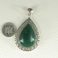 Load image into Gallery viewer, Cabochon Pear-Shaped Green Agate Pendant