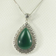 Load image into Gallery viewer, Cabochon Pear-Shaped Green Agate Pendant