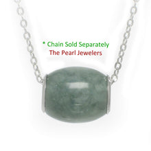 Load image into Gallery viewer, Celadon Green Jade Drum Sterling Silver Pendant