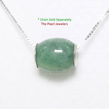 Load image into Gallery viewer, Celadon Green Jade Drum Sterling Silver Pendant