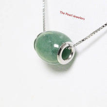 Load image into Gallery viewer, Celadon Green Jade Drum Sterling Silver Pendant