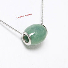Load image into Gallery viewer, Celadon Green Jade Drum Sterling Silver Pendant