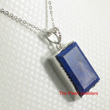 Load image into Gallery viewer, Classic Rectangle Lapis Lazuli Sterling Silver Pendant