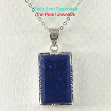 Load image into Gallery viewer, Petite Rectangle Lapis Lazuli Sterling Silver Pendant