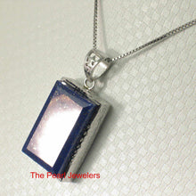 Load image into Gallery viewer, Petite Rectangle Lapis Lazuli Sterling Silver Pendant