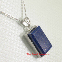 Load image into Gallery viewer, Petite Rectangle Lapis Lazuli Sterling Silver Pendant