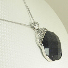 Load image into Gallery viewer, Faceted Blue Sandstone Lucky Lock Pendant