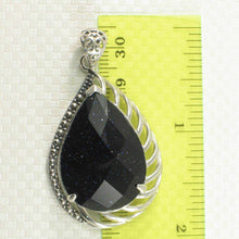 Load image into Gallery viewer, Faceted Blue Sandstone Sterling Silver Pendant