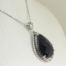 Load image into Gallery viewer, Faceted Blue Sandstone Sterling Silver Pendant