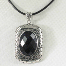 Load image into Gallery viewer, Faceted Oval Blue Sandstone Pendant