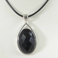 Load image into Gallery viewer, Faceted Oval Blue Sandstone Pendant