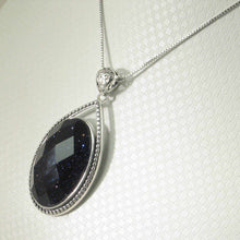 Load image into Gallery viewer, Faceted Oval Blue Sandstone Pendant