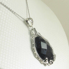 Load image into Gallery viewer, Faceted Oval Blue Sandstone Pendant