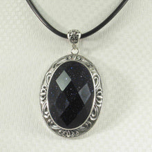 Load image into Gallery viewer, Faceted Oval Blue Sandstone Pendant