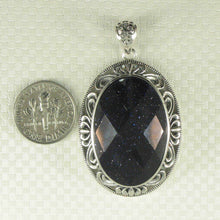 Load image into Gallery viewer, Faceted Oval Blue Sandstone Pendant