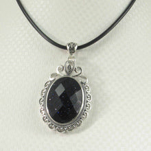 Load image into Gallery viewer, Faceted Oval Blue Sandstone Pendant